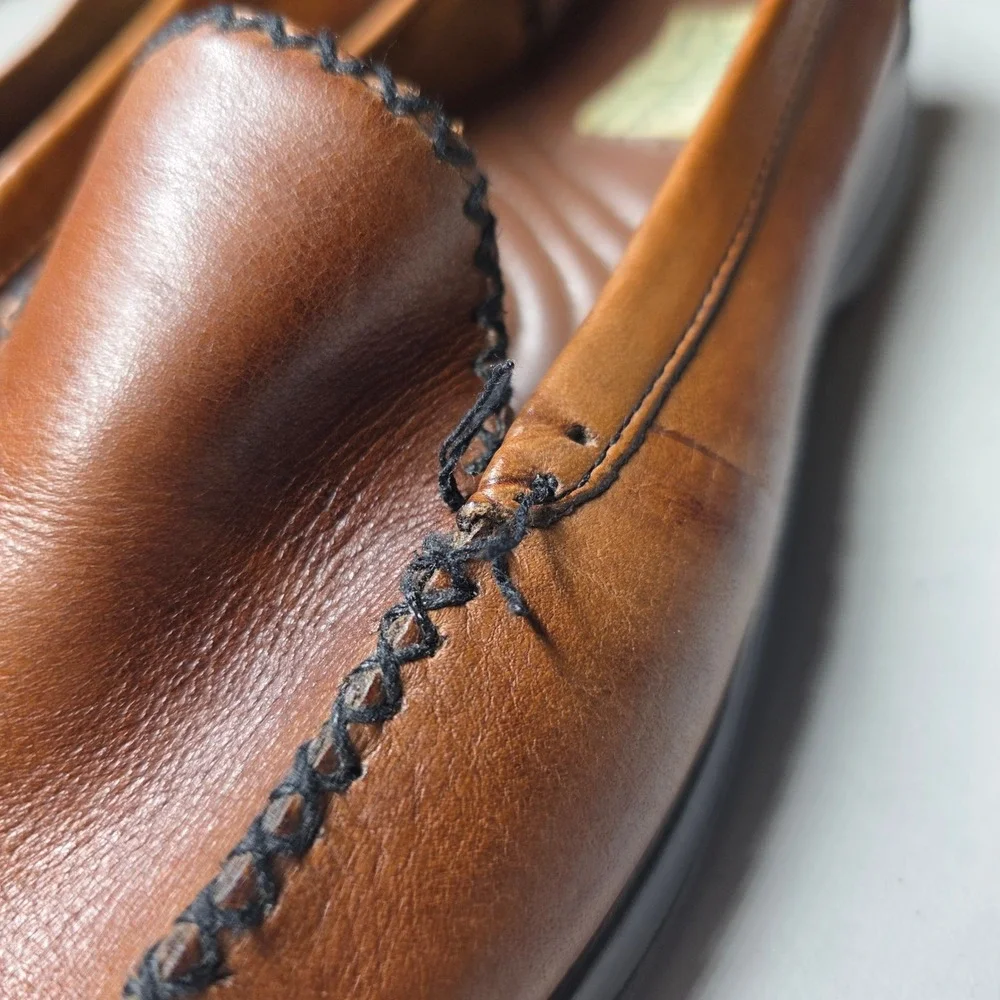 Drexlite Leather Classics Brown Loafers Moc Toe Slip On Flats Womens 9M